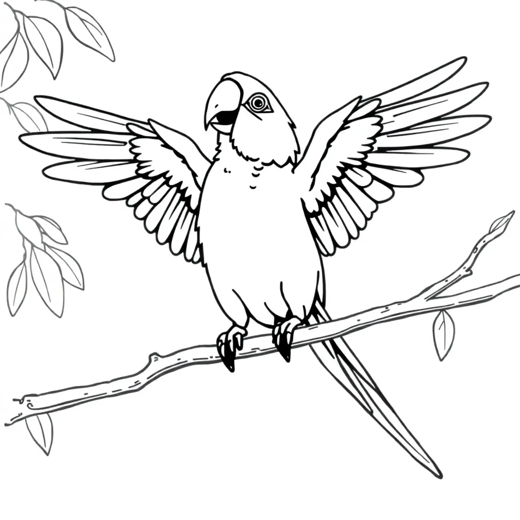 Parrot coloring page
