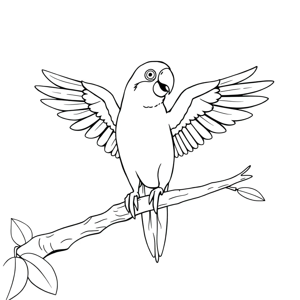 Parrot coloring page