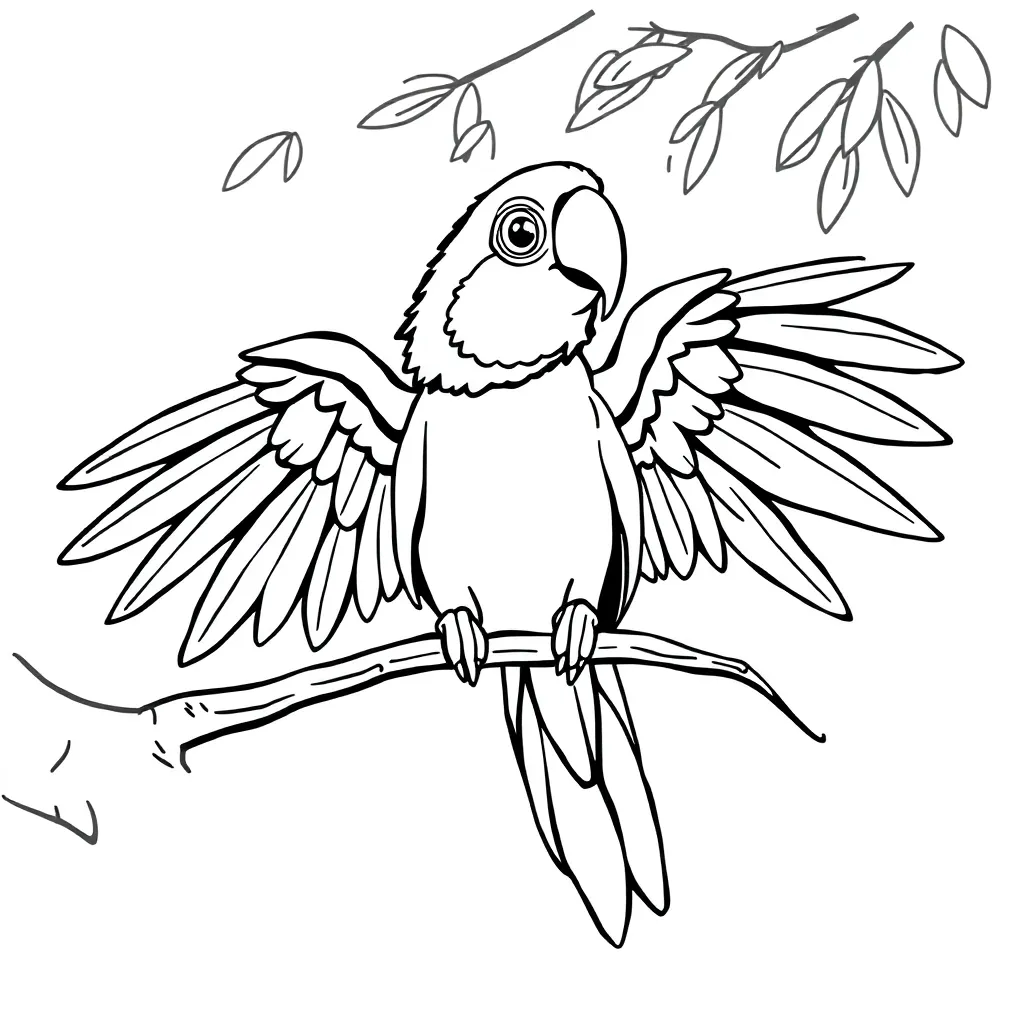 Parrot coloring page