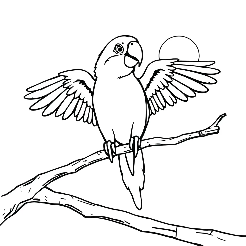 Parrot coloring page
