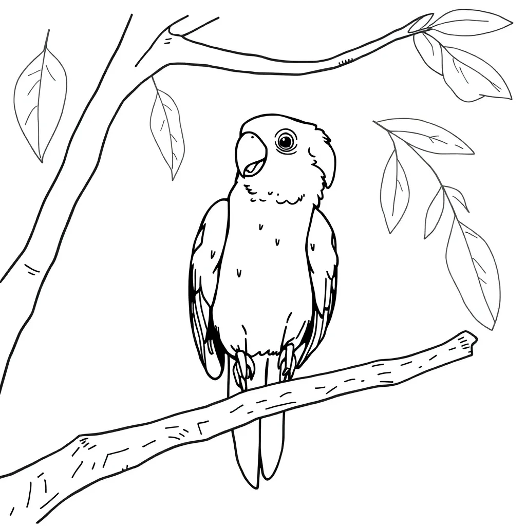 Parrot coloring page