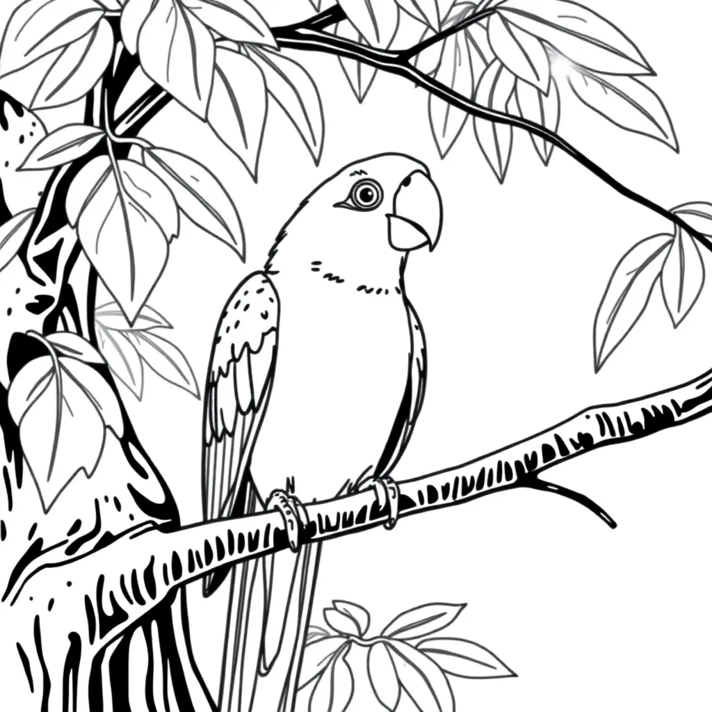 Parrot coloring page