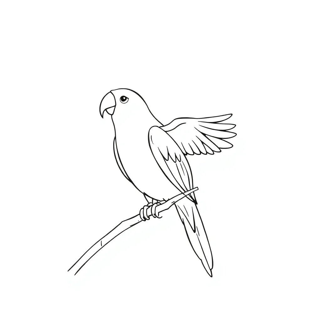 Parrot coloring page