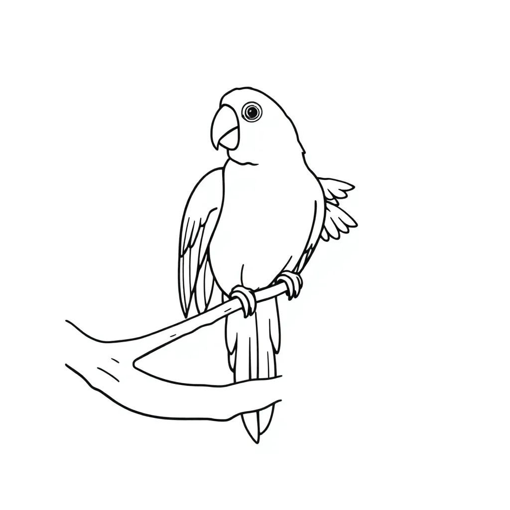 Parrot coloring page