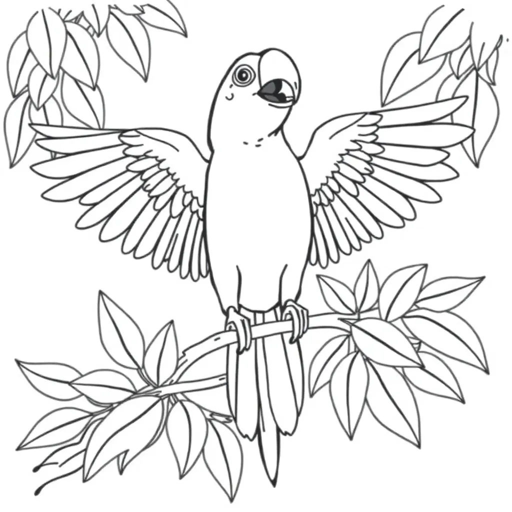 Parrot coloring page