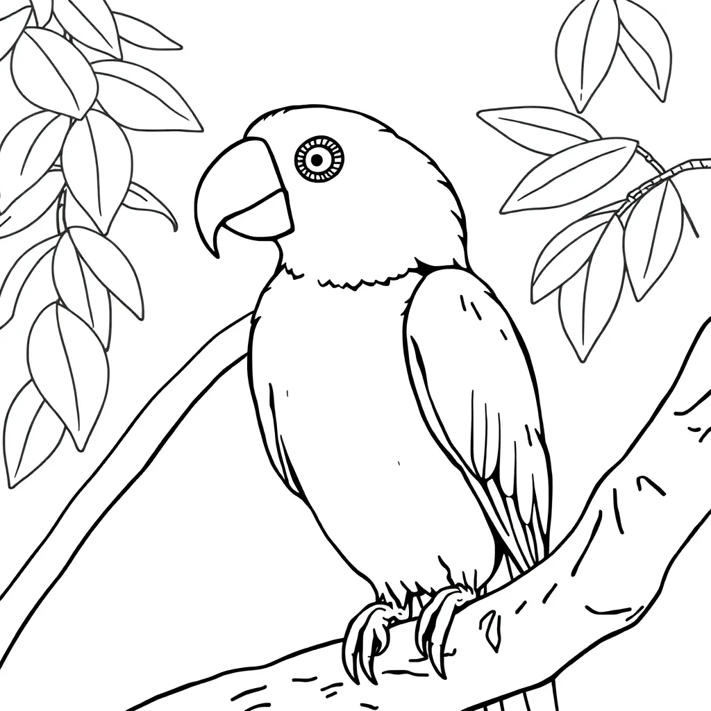 Parrot coloring page