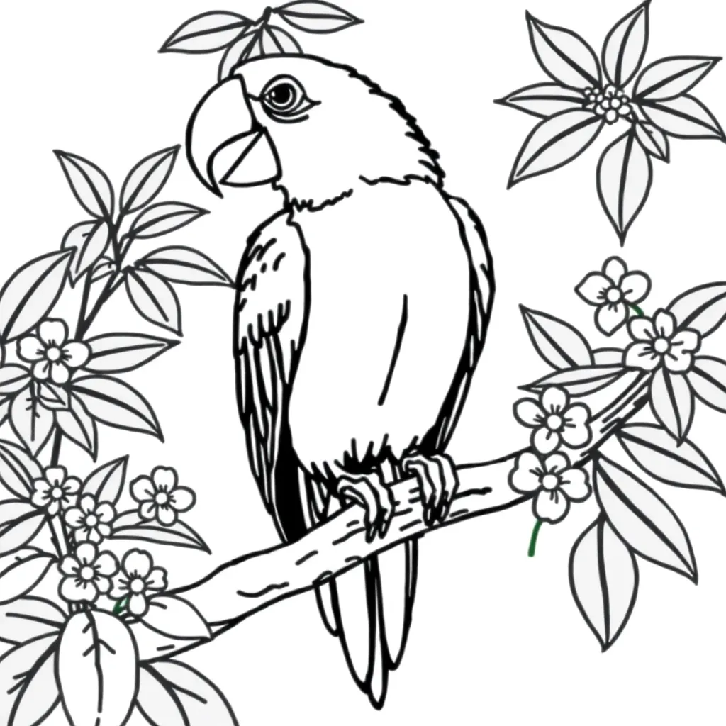 Parrot coloring page