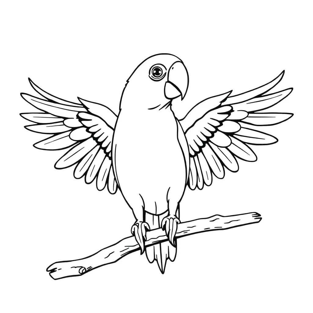 Parrot coloring page