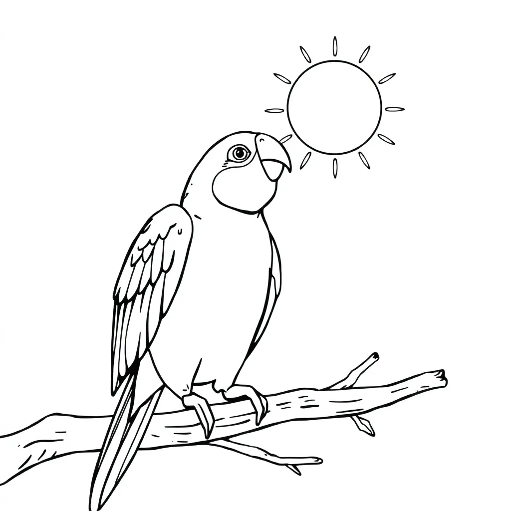 Parrot coloring page