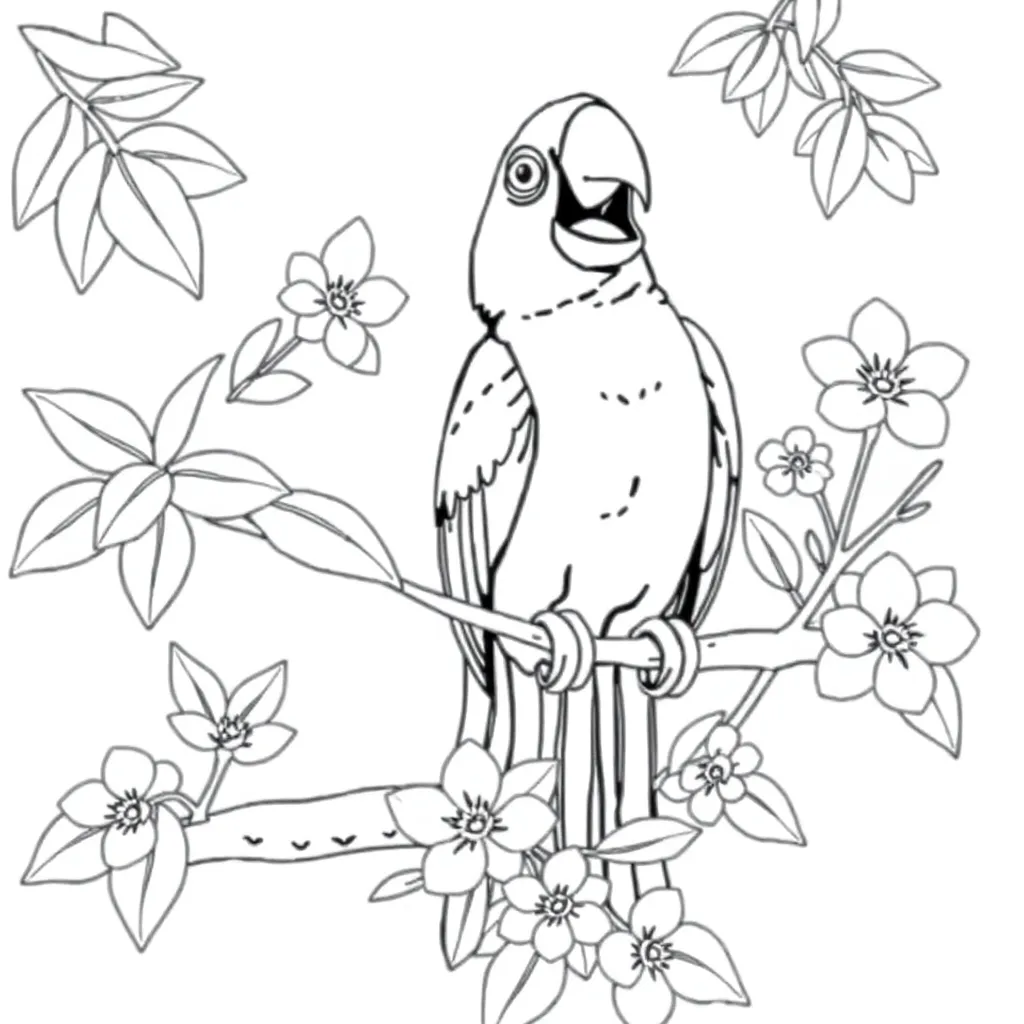 Parrot coloring page
