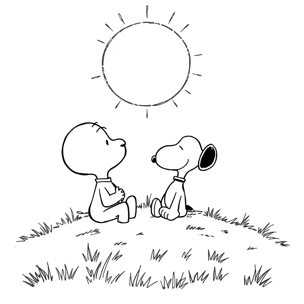 Peanuts & Snoopy coloring page