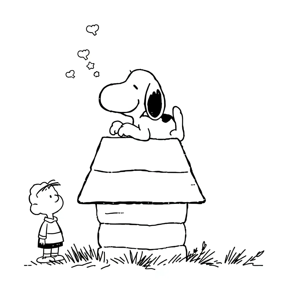 Peanuts & Snoopy coloring page