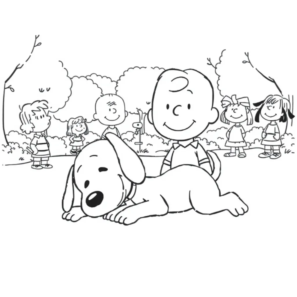 Peanuts & Snoopy coloring page