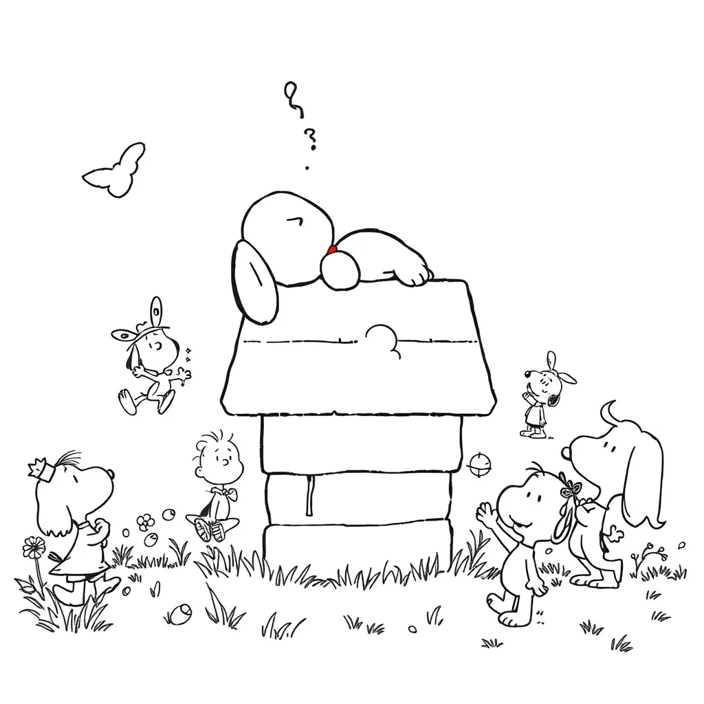 Peanuts & Snoopy coloring page