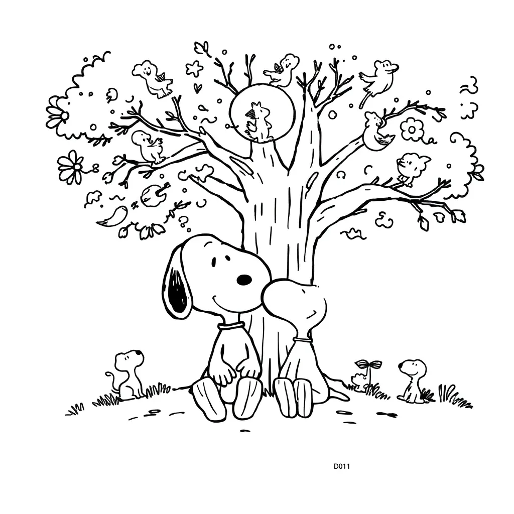 Peanuts & Snoopy coloring page
