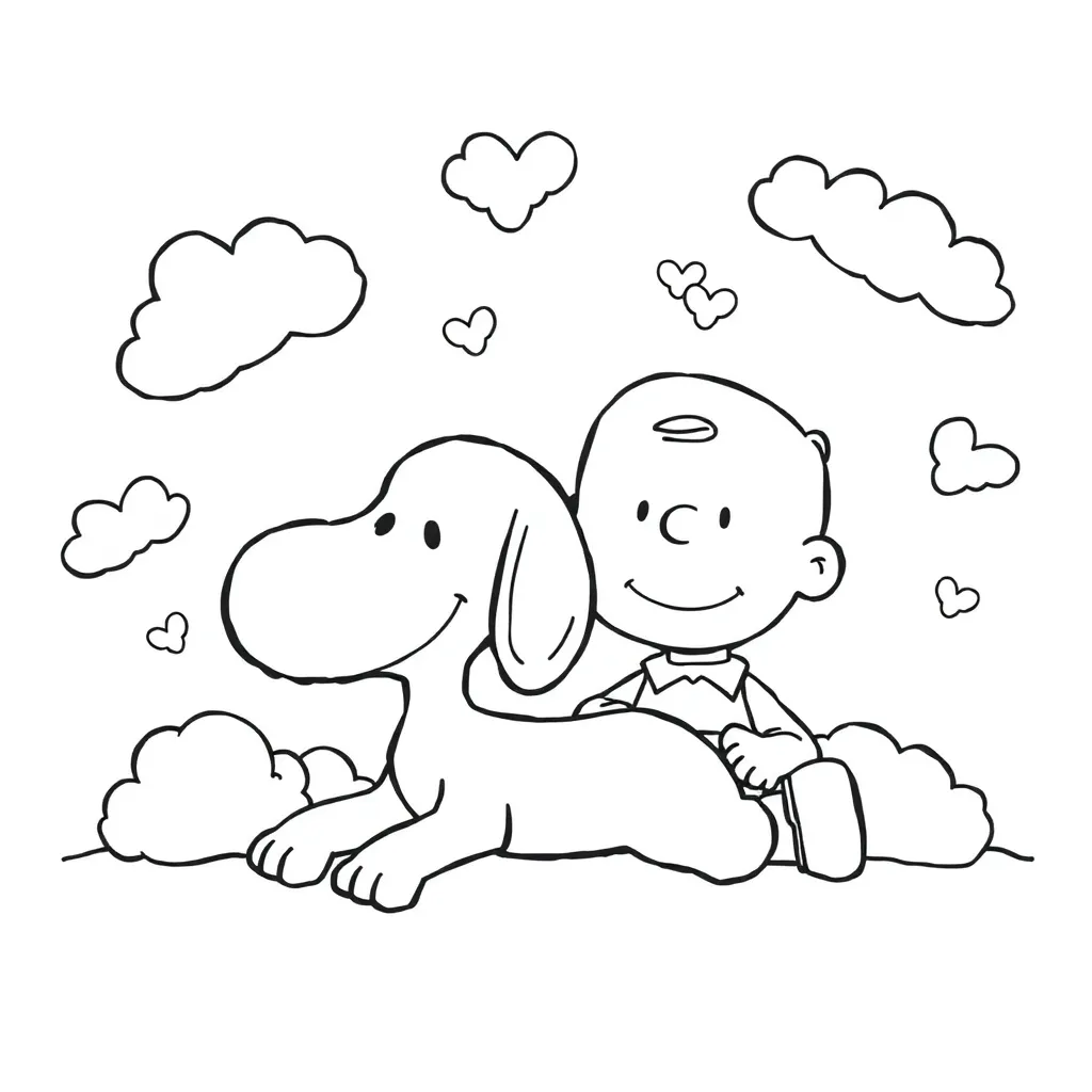 Peanuts & Snoopy coloring page