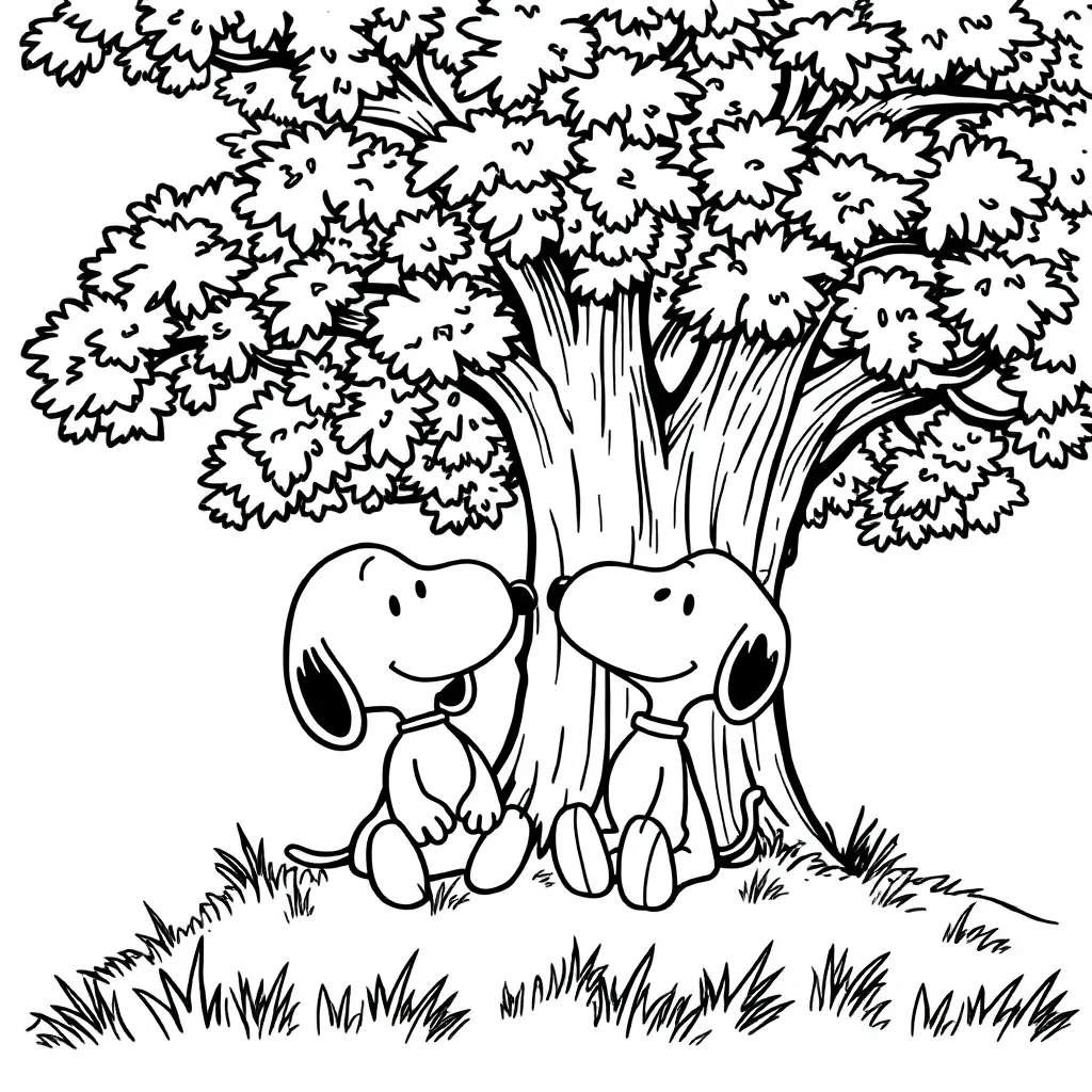 Peanuts & Snoopy coloring page