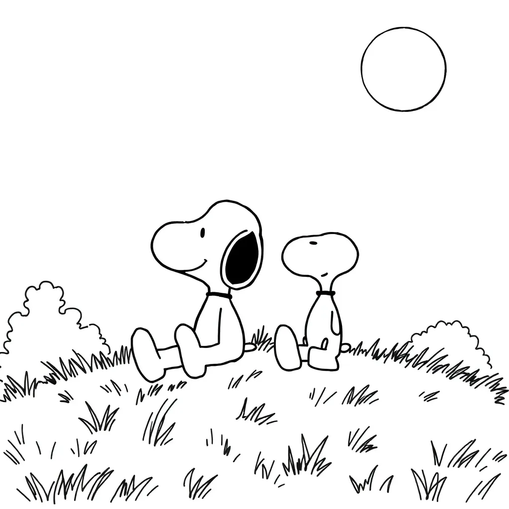 Peanuts & Snoopy coloring page