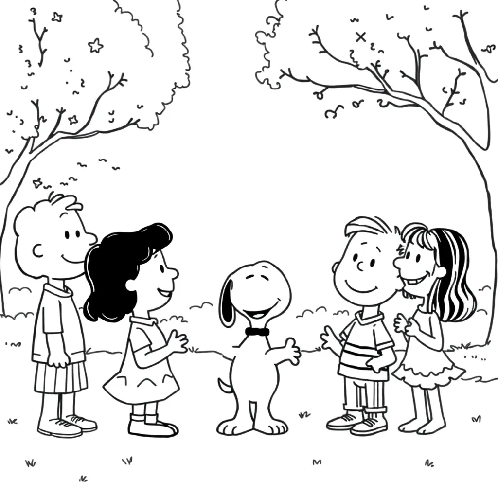 Peanuts & Snoopy coloring page