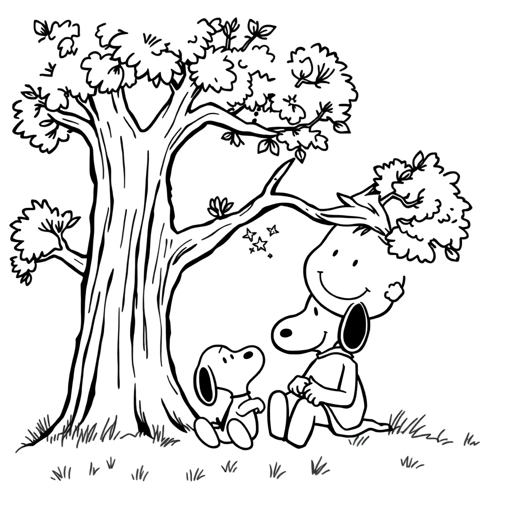 Peanuts & Snoopy coloring page