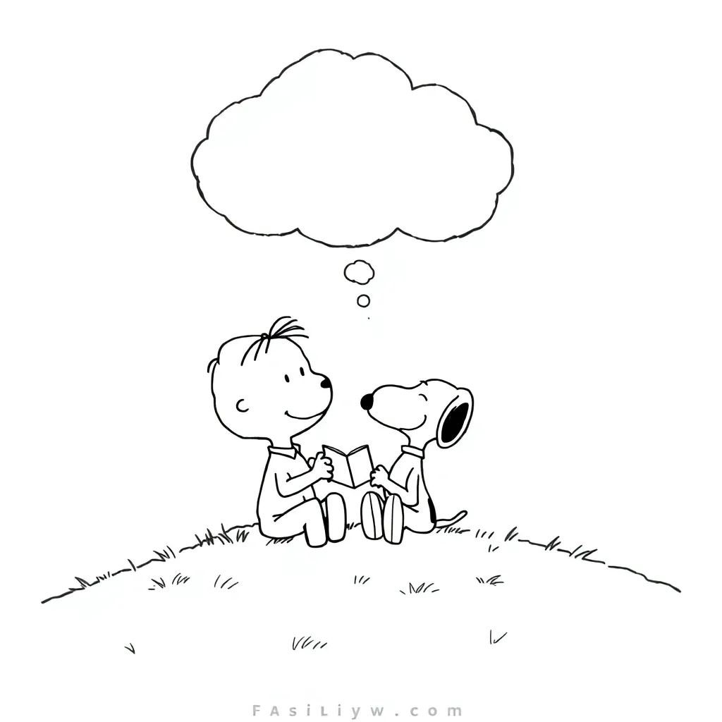 Peanuts & Snoopy coloring page