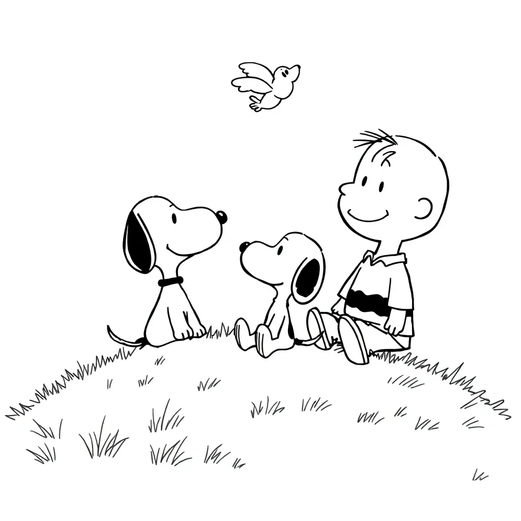 Peanuts & Snoopy coloring page