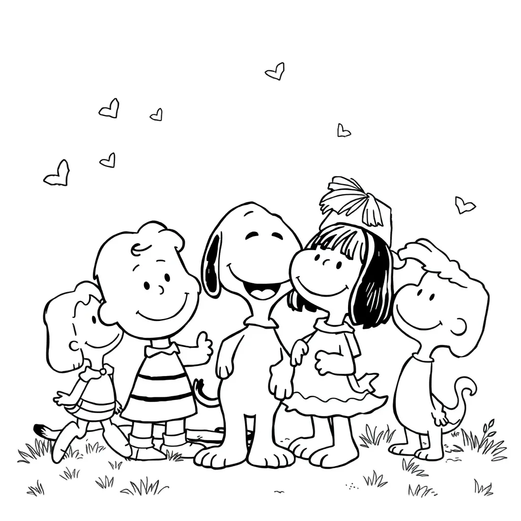 Peanuts & Snoopy coloring page