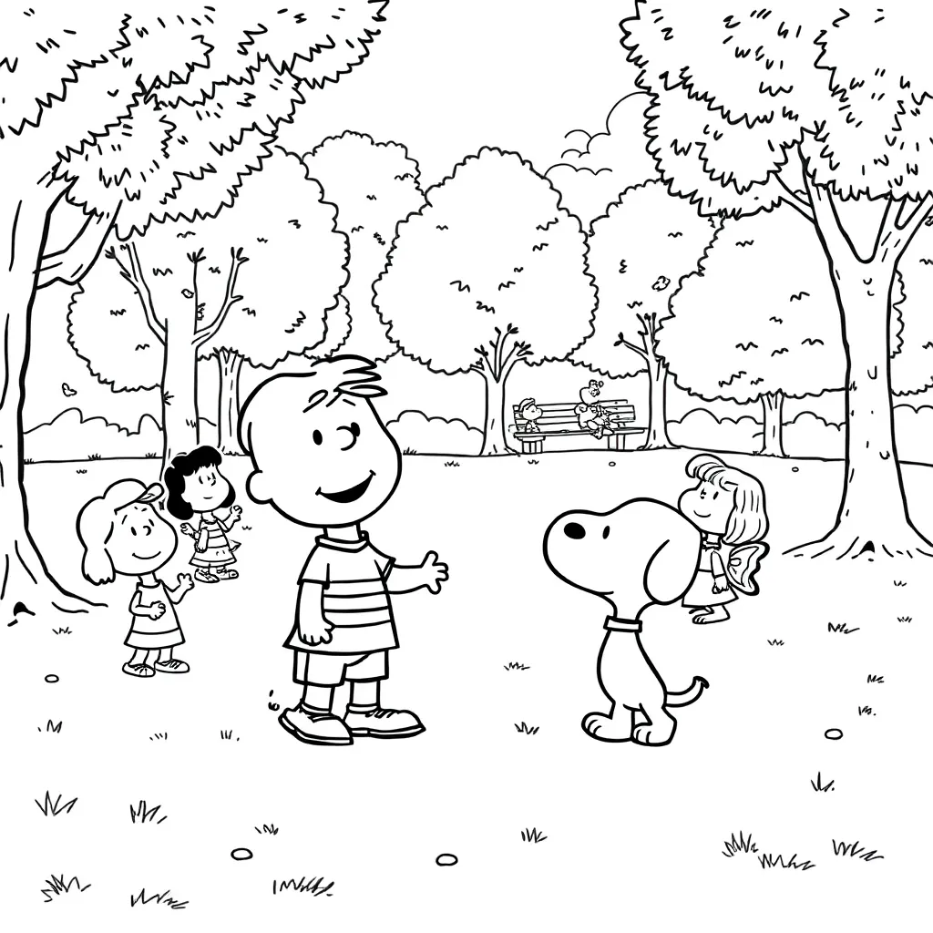 Peanuts & Snoopy coloring page