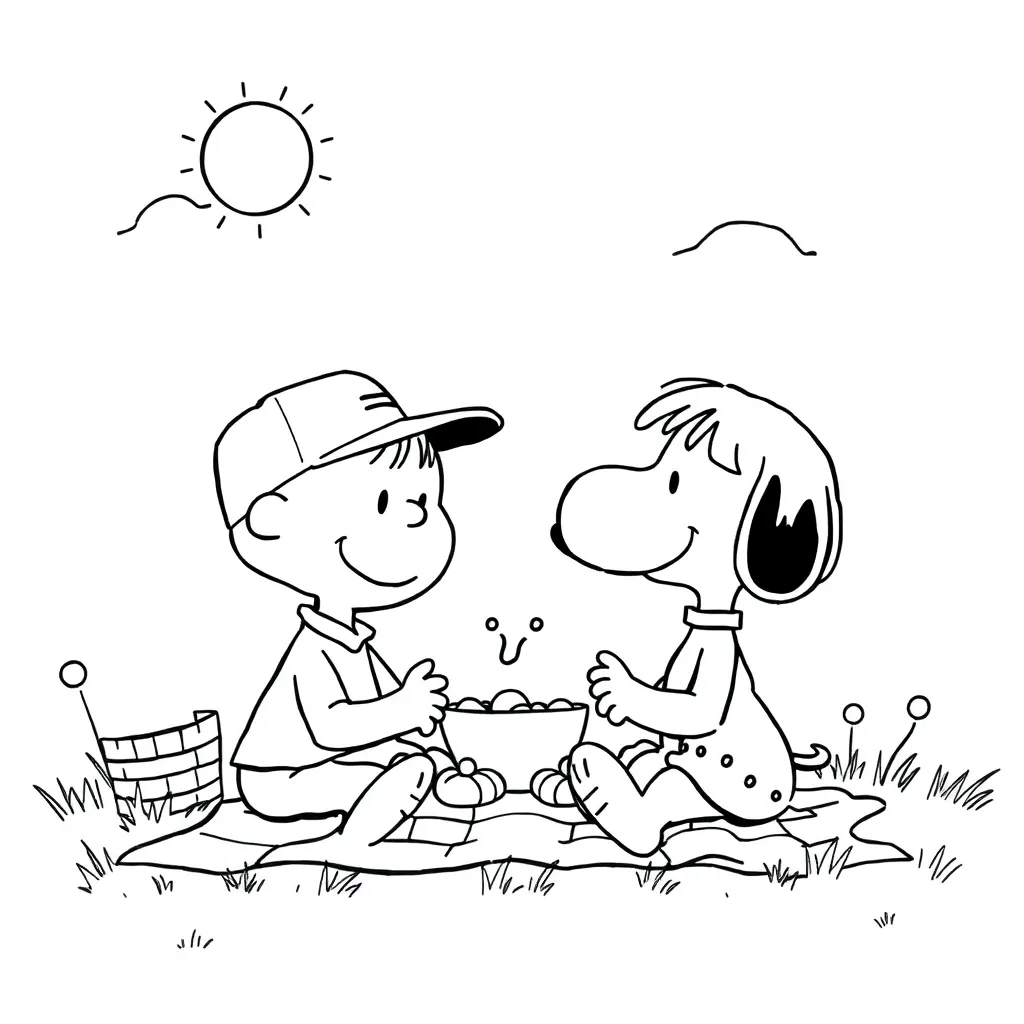 Peanuts & Snoopy coloring page