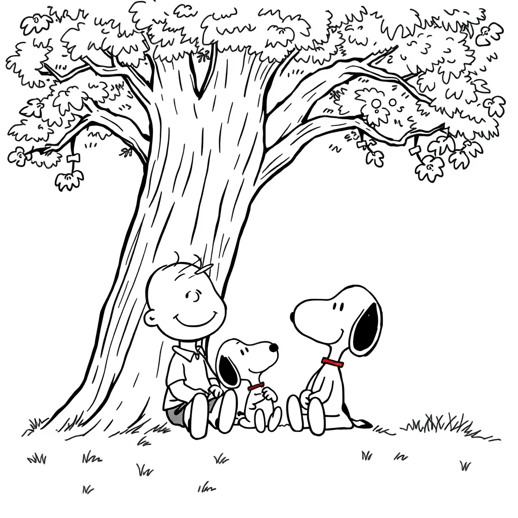 Peanuts & Snoopy coloring page