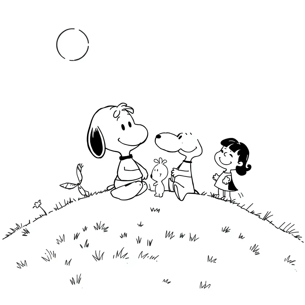 Peanuts & Snoopy coloring page