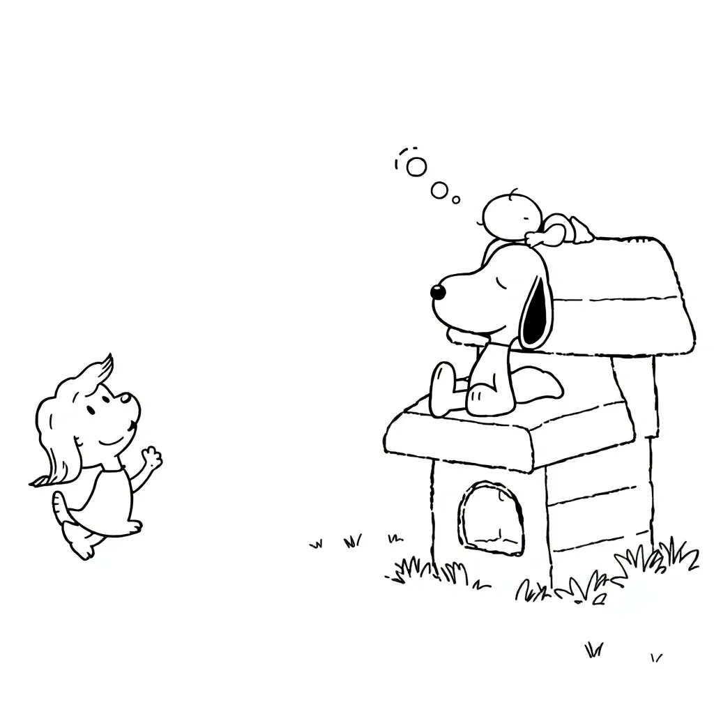 Peanuts & Snoopy coloring page