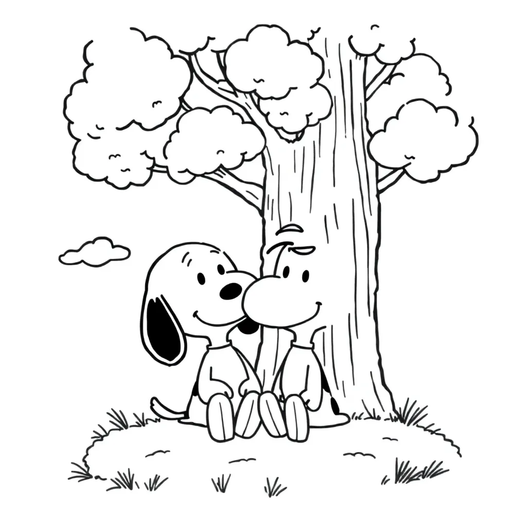 Peanuts & Snoopy coloring page