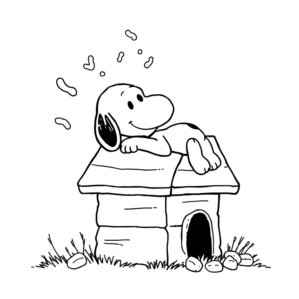 Peanuts & Snoopy coloring page