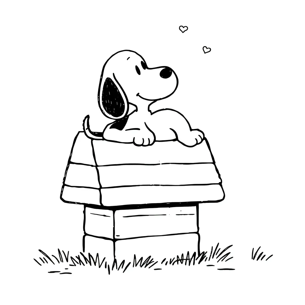 Peanuts & Snoopy coloring page