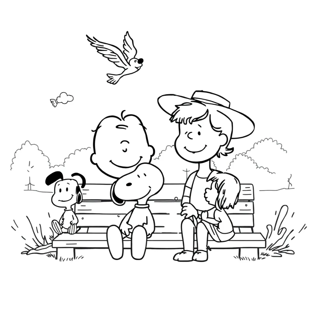 Peanuts & Snoopy coloring page
