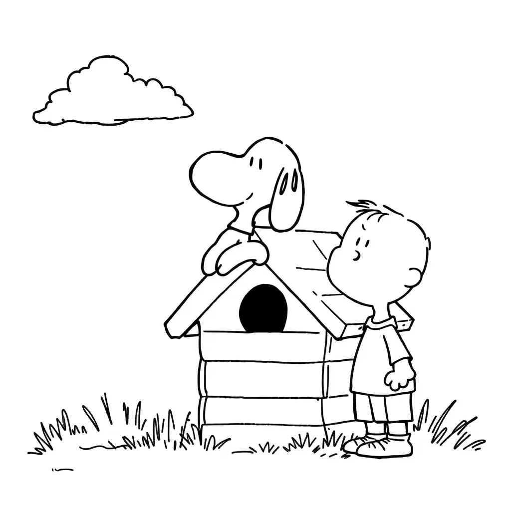 Peanuts & Snoopy coloring page