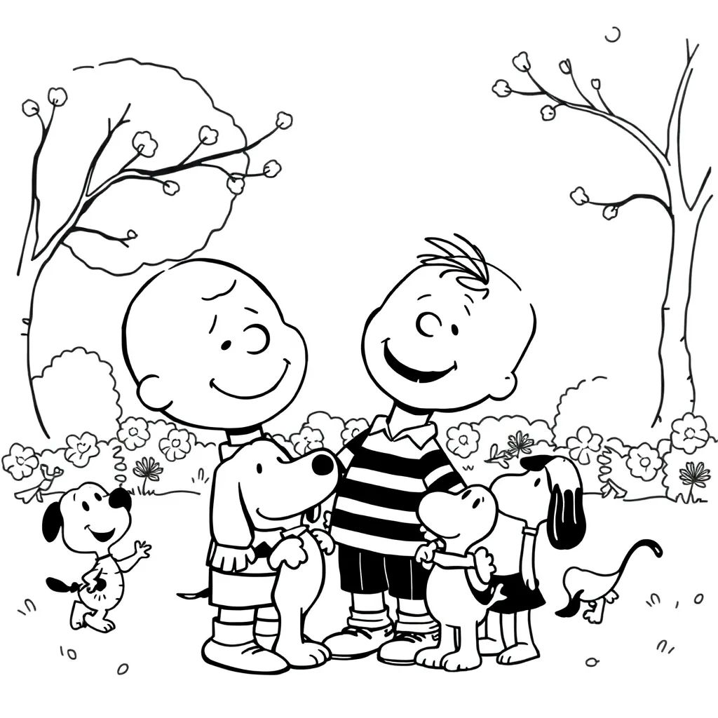 Peanuts & Snoopy coloring page