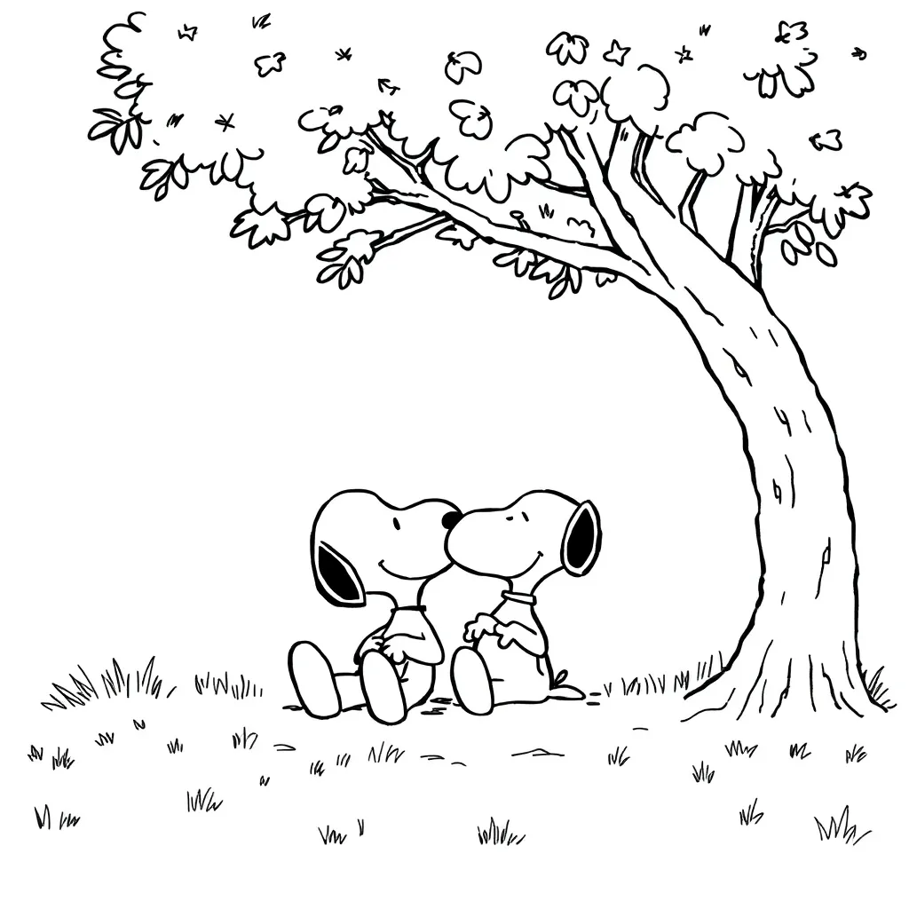 Peanuts & Snoopy coloring page