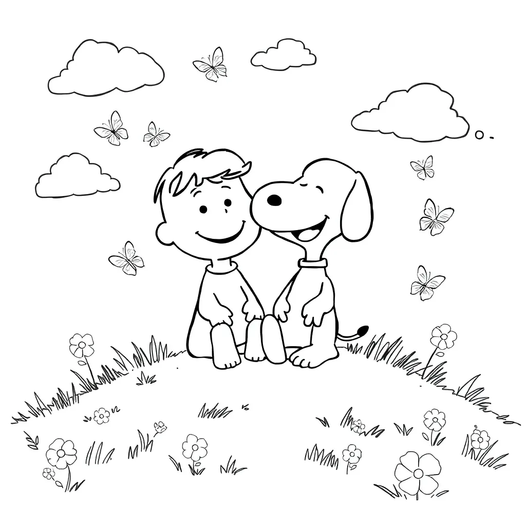Peanuts & Snoopy coloring page