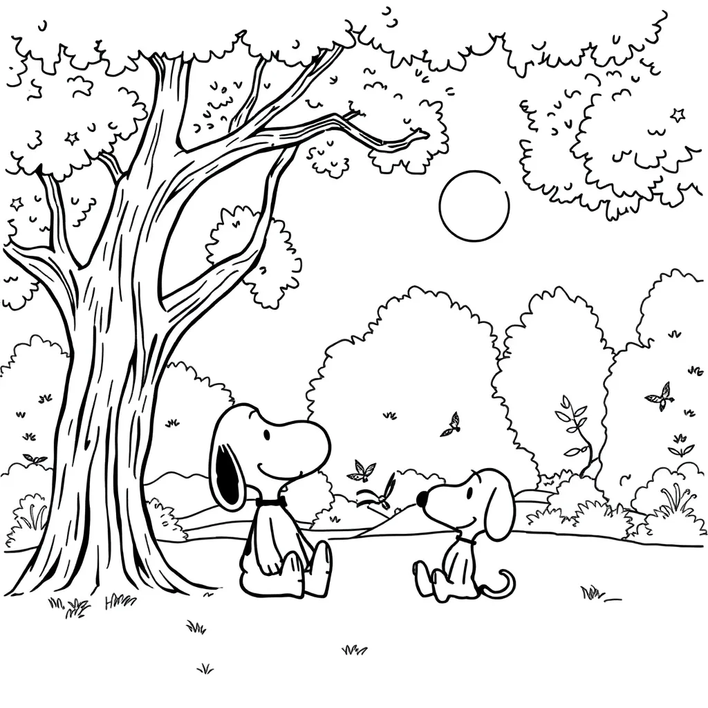 Peanuts & Snoopy coloring page