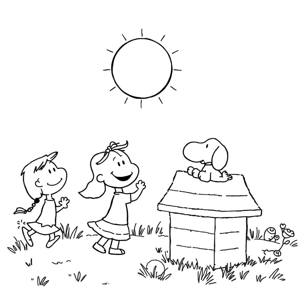 Peanuts & Snoopy coloring page