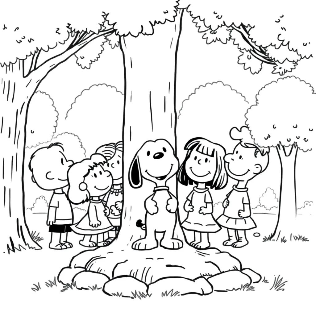 Peanuts & Snoopy coloring page
