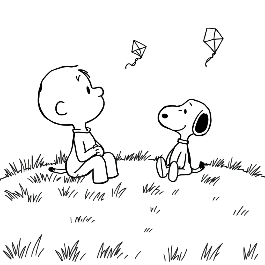 Peanuts & Snoopy coloring page