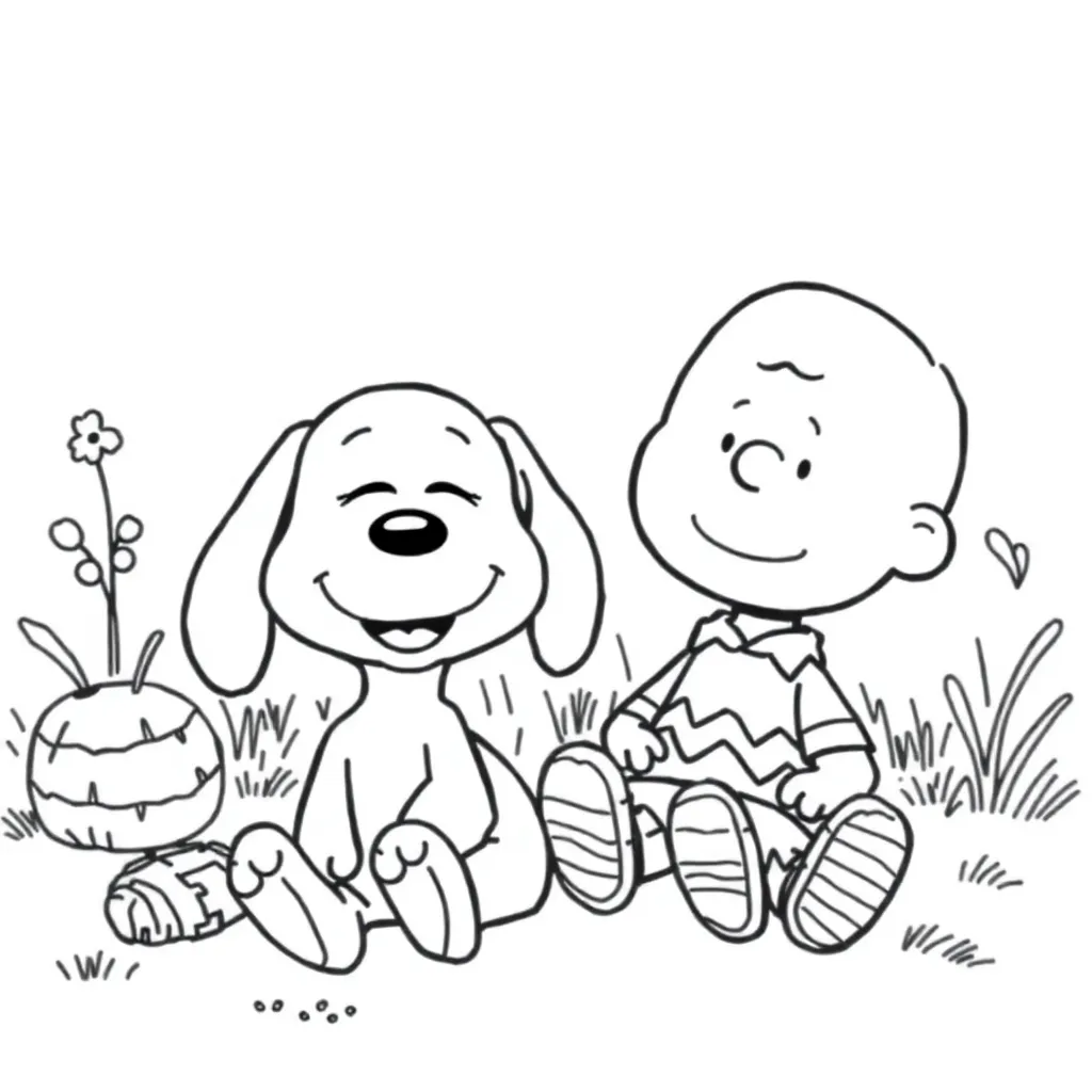 Peanuts & Snoopy coloring page
