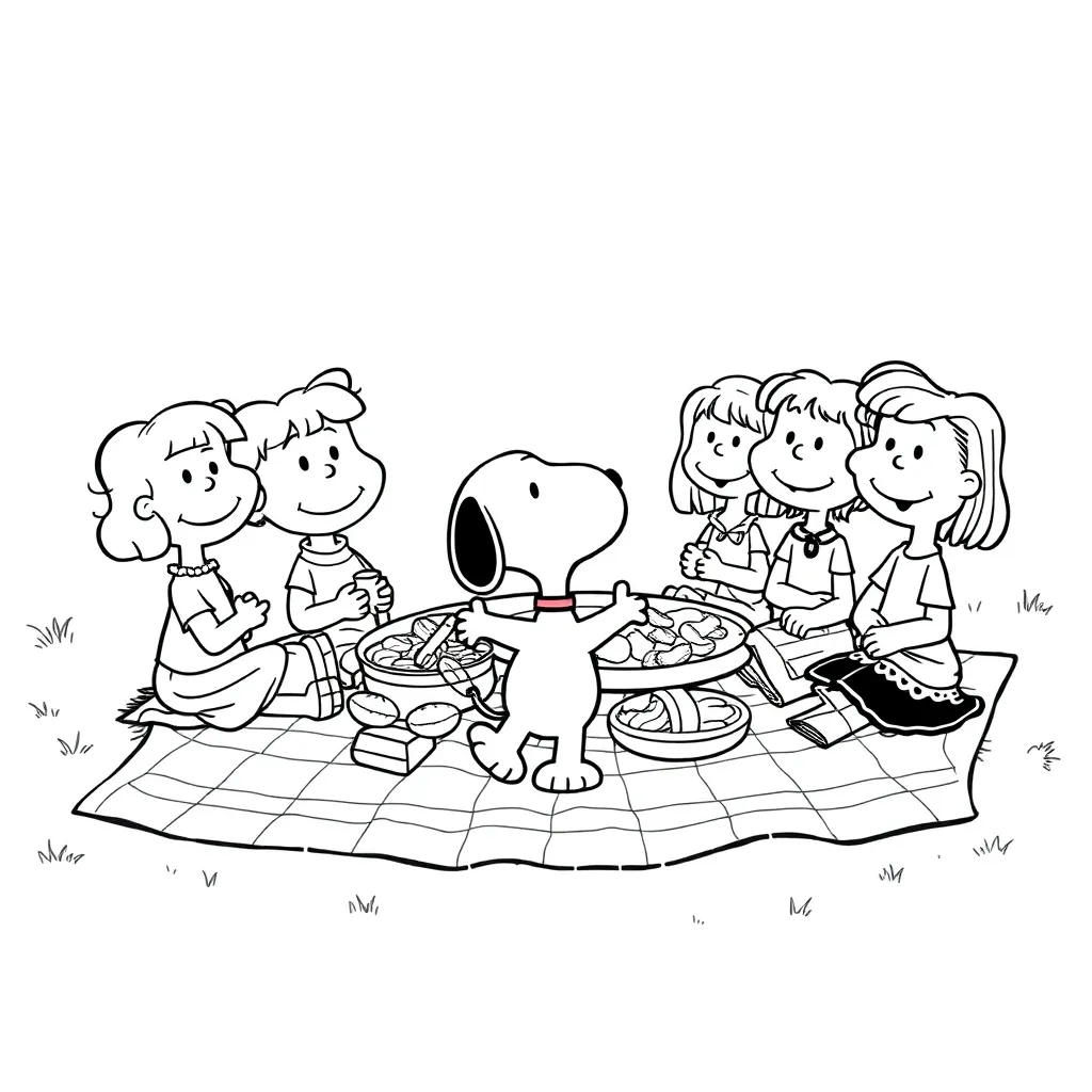 Peanuts & Snoopy coloring page