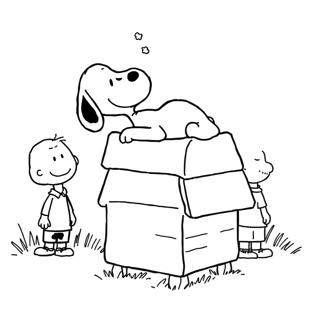 Peanuts & Snoopy coloring page
