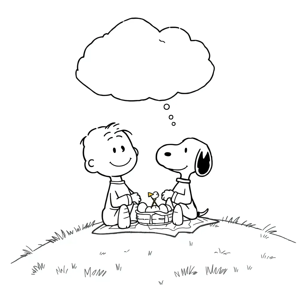 Peanuts & Snoopy coloring page