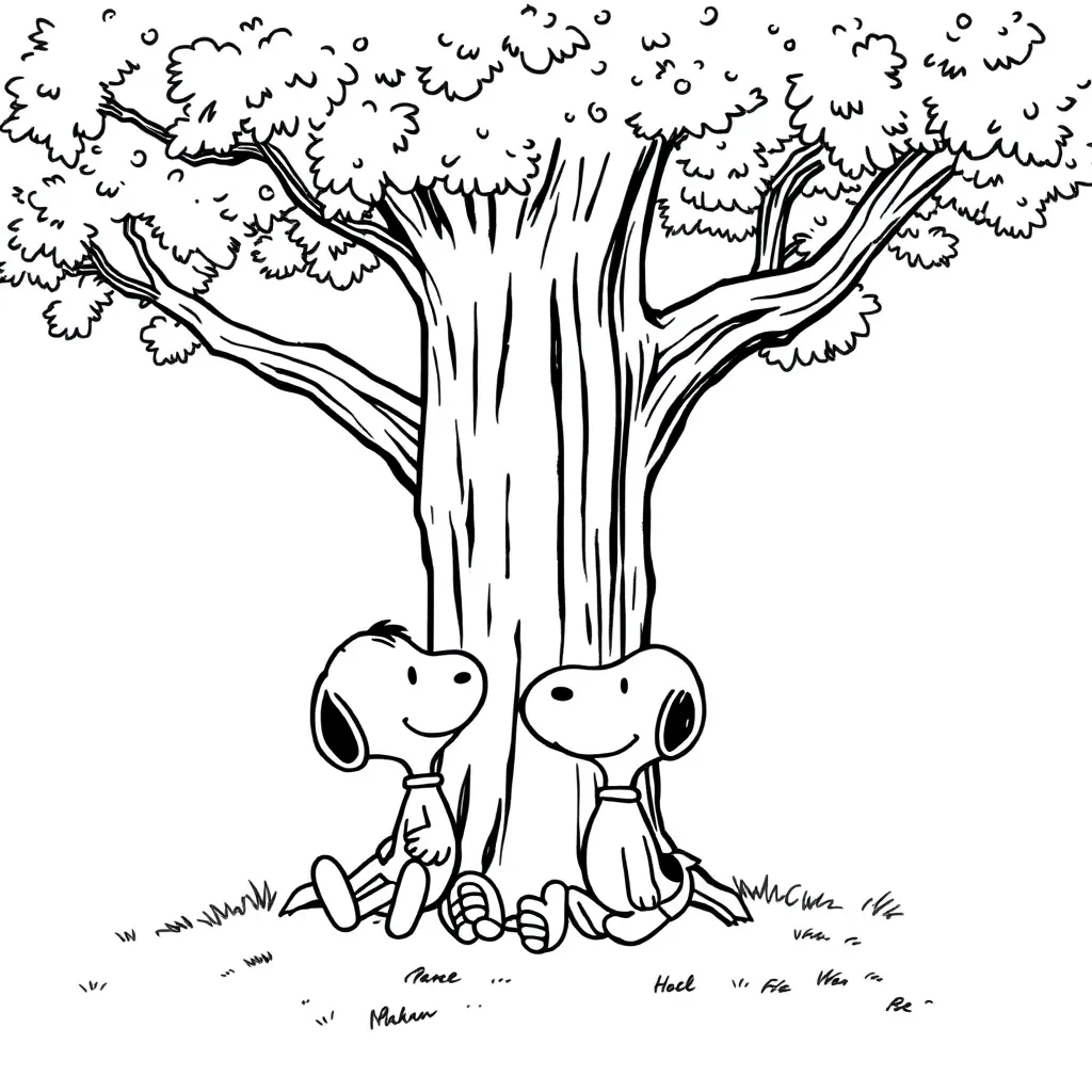 Peanuts & Snoopy coloring page