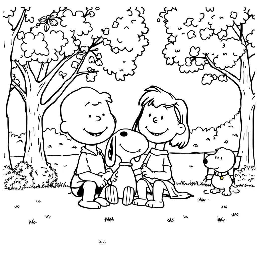 Peanuts & Snoopy coloring page